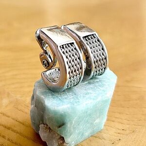 JJG Clip-On Earrings Silver Tone